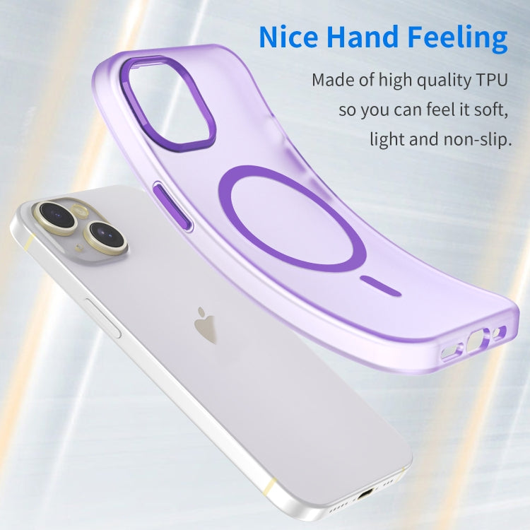 For iPhone 14 MagSafe Frosted Translucent TPU + PC Full Coverage Phone Case(Dark Purple) - iPhone 14 Cases by PMC TechLife | Online Shopping South Africa | PMC TechLife