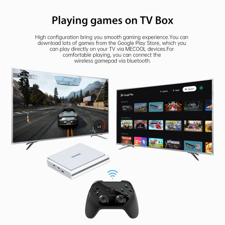 MECOOL KM2 Plus Android 11 Dual-band WiFi Smart Voice TV Box 4GB+32GB, AU Plug(White) - Amlogic S905 by MECOOL | Online Shopping South Africa | PMC Jewellery | Buy Now Pay Later Mobicred