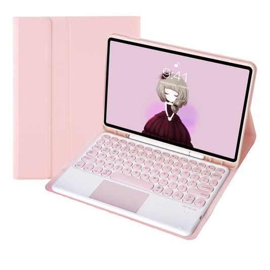 For Samsung Galaxy Tab S9 FE Candy Color TPU Round Keycap Touch Bluetooth Keyboard Leather Case(Pink) - Samsung Keyboard by PMC Jewellery | Online Shopping South Africa | PMC Jewellery