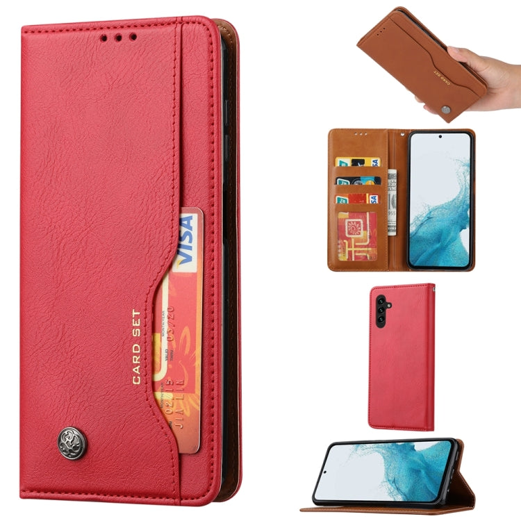 For Samsung Galaxy S25+ 5G Knead Skin Texture Flip Leather Phone Case(Red) - Galaxy S25+ 5G Cases by PMC Jewellery | Online Shopping South Africa | PMC Jewellery | Buy Now Pay Later Mobicred