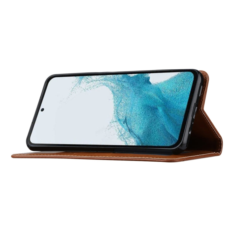 For Samsung Galaxy S25+ 5G Knead Skin Texture Flip Leather Phone Case(Brown) - free shipping - PMC Jewellery - Order now!