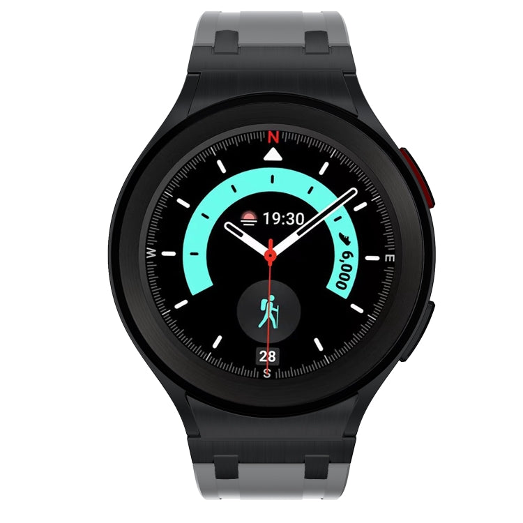 For Samsung Galaxy watch 4 / 5 / 6 AP Series Liquid Silicone Watch Band(Black Grey) - Watch Bands by PMC TechLife | Online Shopping South Africa | PMC TechLife