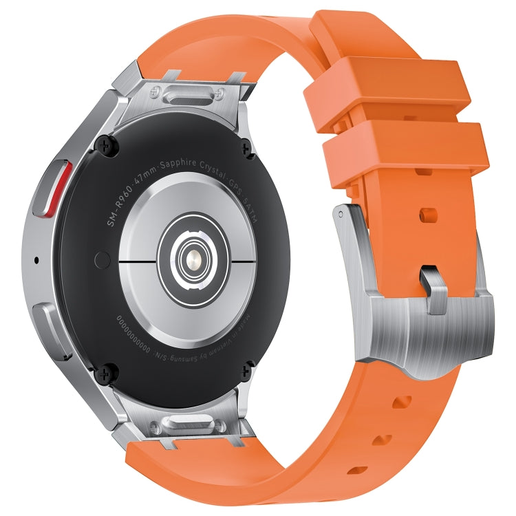 For Samsung Galaxy watch 4 / 5 / 6 AP Series Liquid Silicone Watch Band(Silver Orange) - Watch Bands by PMC TechLife | Online Shopping South Africa | PMC TechLife