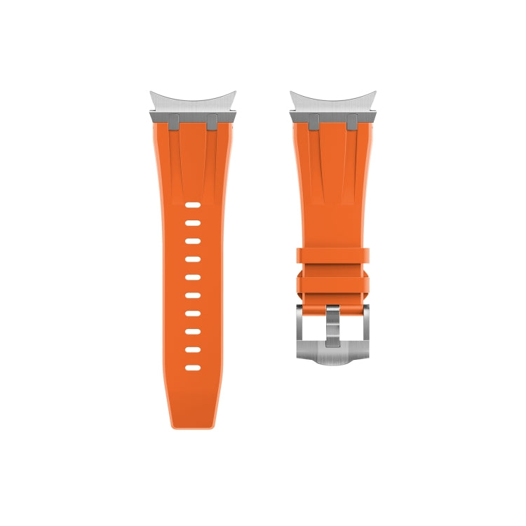 For Samsung Galaxy watch 4 / 5 / 6 AP Series Liquid Silicone Watch Band(Silver Orange) - Watch Bands by PMC TechLife | Online Shopping South Africa | PMC TechLife
