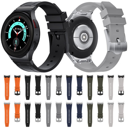 For Samsung Galaxy watch 4 / 5 / 6 AP Series Liquid Silicone Watch Band(Black Grey) - Watch Bands by PMC Jewellery | Online Shopping South Africa | PMC Jewellery