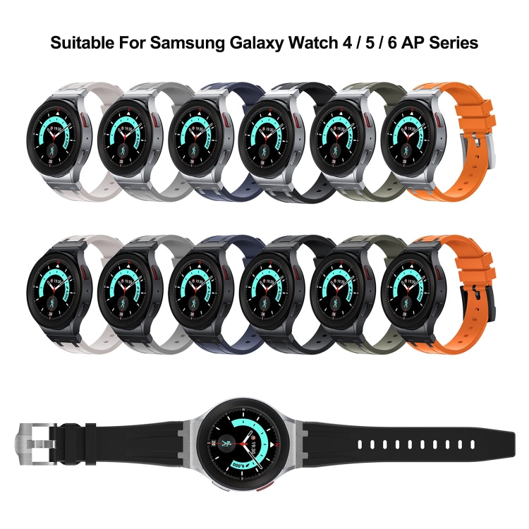 For Samsung Galaxy watch 4 / 5 / 6 AP Series Liquid Silicone Watch Band(Black Starlight) - Watch Bands by PMC Jewellery | Online Shopping South Africa | PMC Jewellery