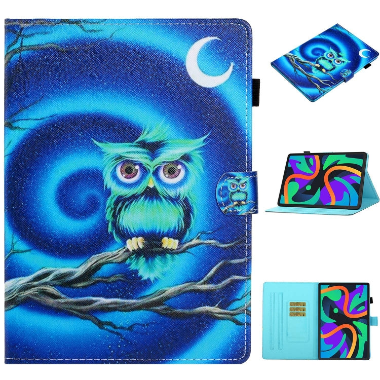For Lenovo Tab M11/ Xiaoxin Pad 11 2024 Coloured Drawing Stitching Smart Leather Tablet Case(Moon Owl) - Lenovo by PMC Jewellery | Online Shopping South Africa | PMC Jewellery | Buy Now Pay Later Mobicred