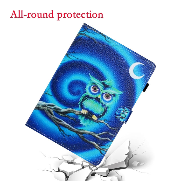 For Lenovo Tab M11/ Xiaoxin Pad 11 2024 Coloured Drawing Stitching Smart Leather Tablet Case(Moon Owl) - Lenovo by PMC Jewellery | Online Shopping South Africa | PMC Jewellery | Buy Now Pay Later Mobicred