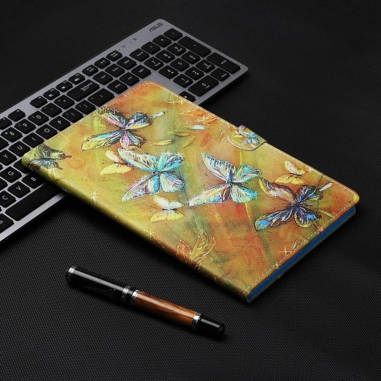 For Lenovo Tab P12 2023 / TB370FU Coloured Drawing Stitching Smart Leather Tablet Case(Butterfly) - Lenovo by PMC TechLife | Online Shopping South Africa | PMC TechLife | Buy Now Pay Later Mobicred