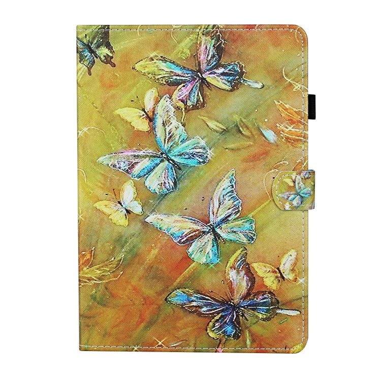 For Lenovo Tab P12 2023 / TB370FU Coloured Drawing Stitching Smart Leather Tablet Case(Butterfly) - Lenovo by PMC TechLife | Online Shopping South Africa | PMC TechLife | Buy Now Pay Later Mobicred
