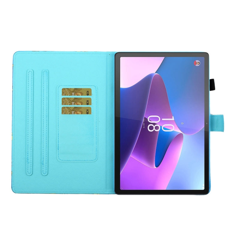 For Lenovo Tab P12 2023 / TB370FU Coloured Drawing Stitching Smart Leather Tablet Case(Butterfly) - Lenovo by PMC TechLife | Online Shopping South Africa | PMC TechLife | Buy Now Pay Later Mobicred