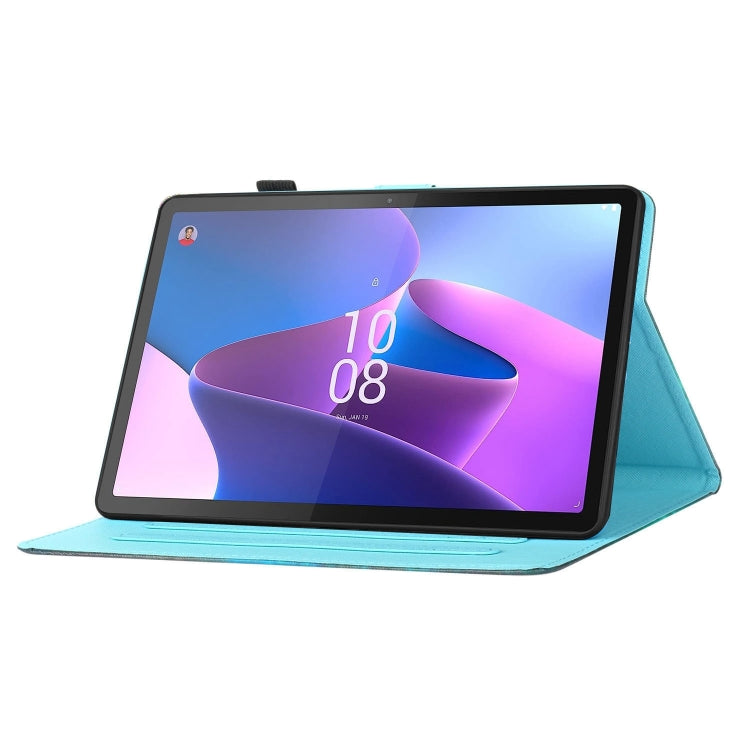 For Lenovo Tab P12 2023 / TB370FU Coloured Drawing Stitching Smart Leather Tablet Case(Butterfly) - Lenovo by PMC TechLife | Online Shopping South Africa | PMC TechLife | Buy Now Pay Later Mobicred