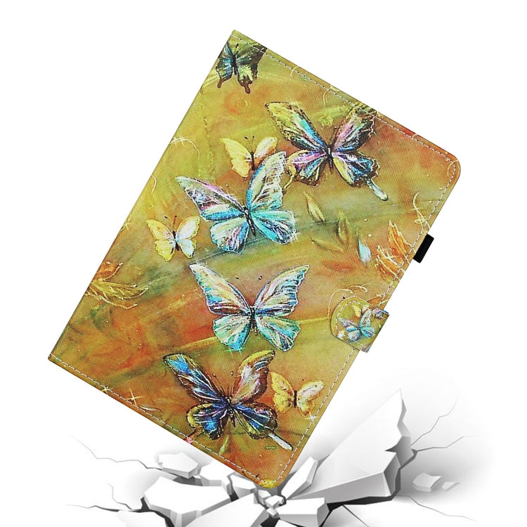 For Lenovo Tab P12 2023 / TB370FU Coloured Drawing Stitching Smart Leather Tablet Case(Butterfly) - Lenovo by PMC TechLife | Online Shopping South Africa | PMC TechLife | Buy Now Pay Later Mobicred