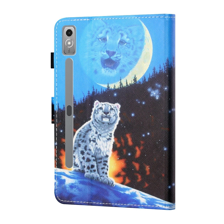 For Lenovo Tab P12 2023 / TB370FU Coloured Drawing Stitching Smart Leather Tablet Case(Double Shadow Tiger) - Lenovo by PMC TechLife | Online Shopping South Africa | PMC TechLife | Buy Now Pay Later Mobicred