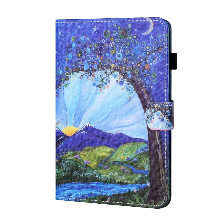 For Lenovo Tab P12 2023 / TB370FU Coloured Drawing Stitching Smart Leather Tablet Case(Sunrise and Tree) - Lenovo by PMC TechLife | Online Shopping South Africa | PMC TechLife | Buy Now Pay Later Mobicred