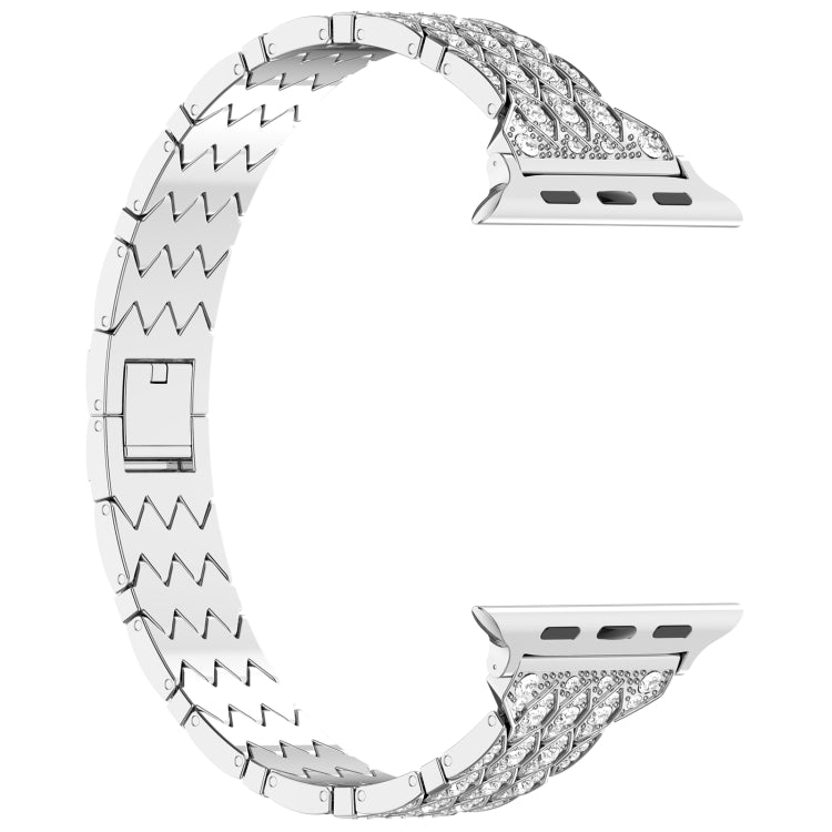 For Apple Watch SE 2023 44mm Devil Eye Diamond Bracelet Metal Watch Band(Silver) - Watch Bands by PMC TechLife | Online Shopping South Africa | PMC TechLife