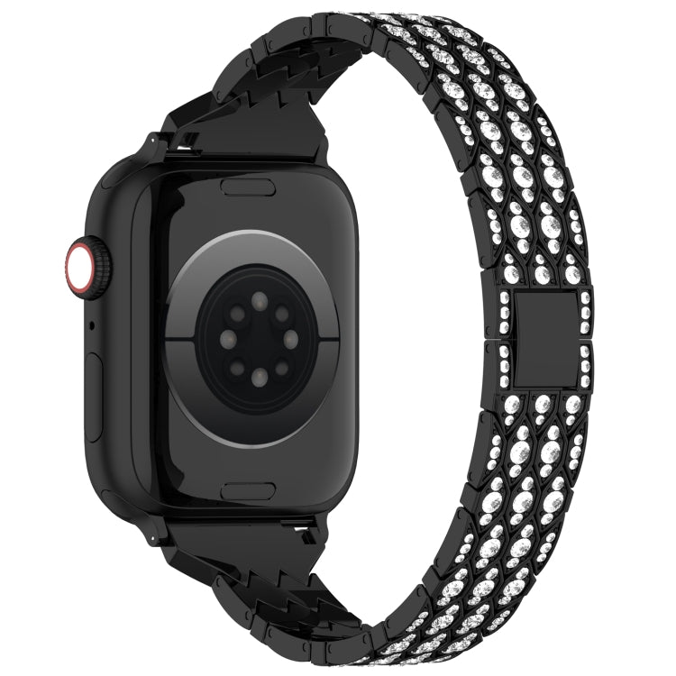 For Apple Watch SE 40mm Devil Eye Diamond Bracelet Metal Watch Band(Black) - Watch Bands by PMC TechLife | Online Shopping South Africa | PMC TechLife