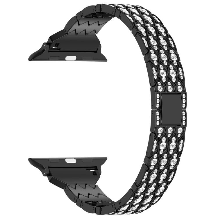 For Apple Watch SE 44mm Devil Eye Diamond Bracelet Metal Watch Band(Black) - Watch Bands by PMC TechLife | Online Shopping South Africa | PMC TechLife
