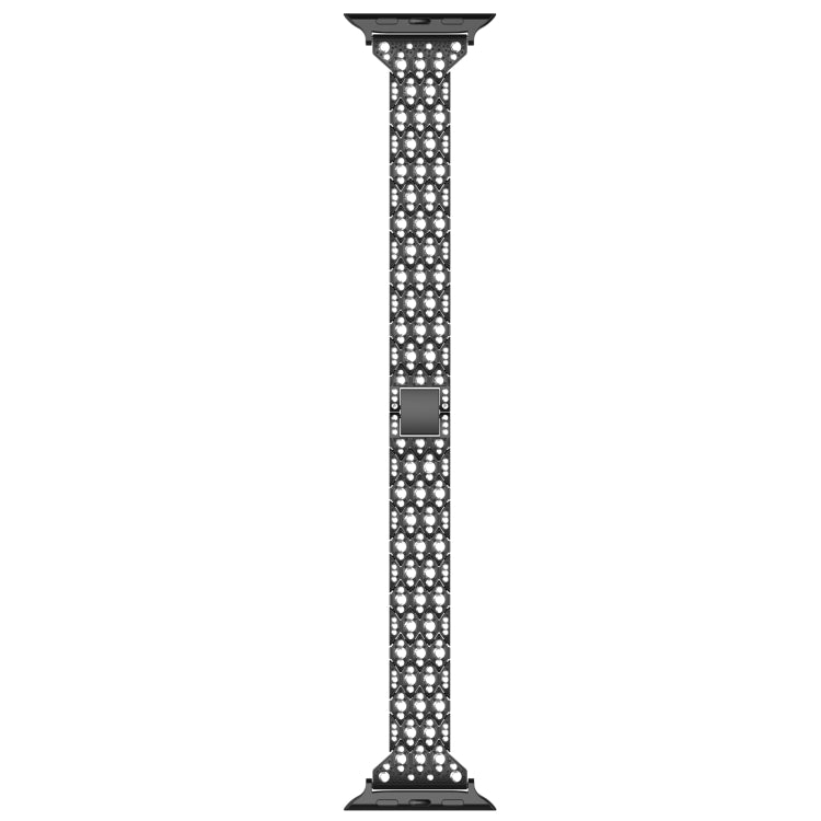 For Apple Watch 38mm Devil Eye Diamond Bracelet Metal Watch Band(Black) - Watch Bands by PMC TechLife | Online Shopping South Africa | PMC TechLife