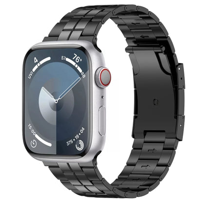 For Apple Watch SE 2023 40mm Tortoise Buckle Titanium Steel Watch Band(Black) - Watch Bands by PMC Jewellery | Online Shopping South Africa | PMC Jewellery