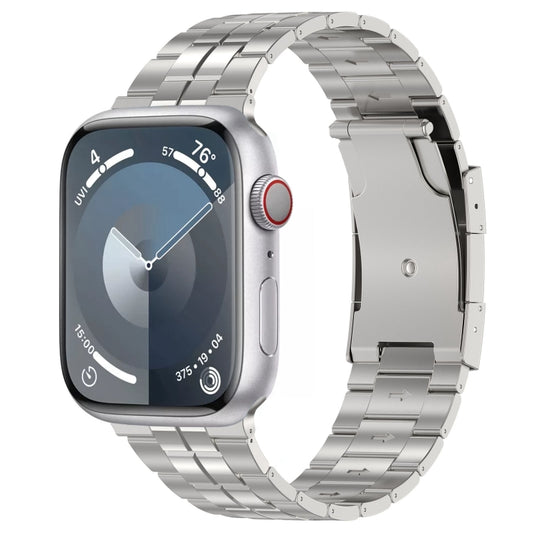 For Apple Watch Series 6 44mm Tortoise Buckle Titanium Steel Watch Band(Silver) - Watch Bands by PMC Jewellery | Online Shopping South Africa | PMC Jewellery