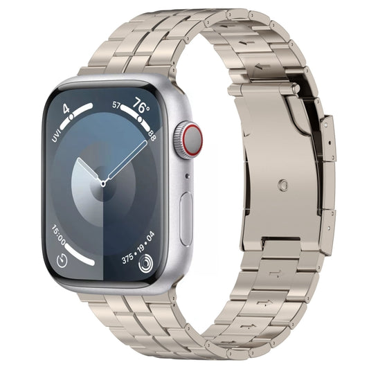 For Apple Watch Series 5 40mm Tortoise Buckle Titanium Steel Watch Band(Starlight) - Watch Bands by PMC Jewellery | Online Shopping South Africa | PMC Jewellery