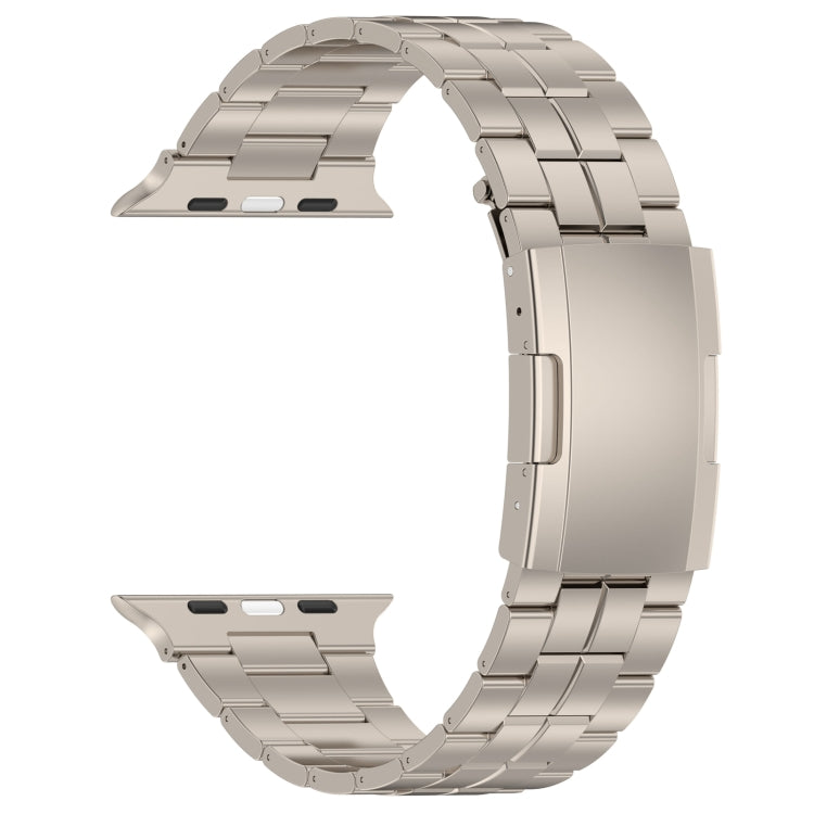 For Apple Watch 42mm Tortoise Buckle Titanium Steel Watch Band(Starlight) - Watch Bands by PMC TechLife | Online Shopping South Africa | PMC TechLife