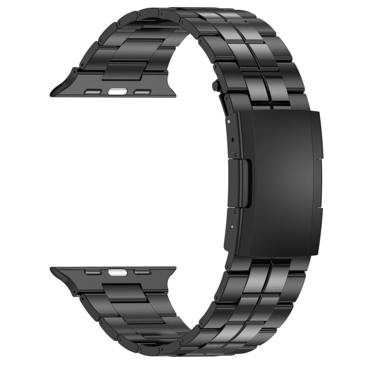 For Apple Watch 38mm Tortoise Buckle Titanium Steel Watch Band(Black) - Watch Bands by PMC TechLife | Online Shopping South Africa | PMC TechLife