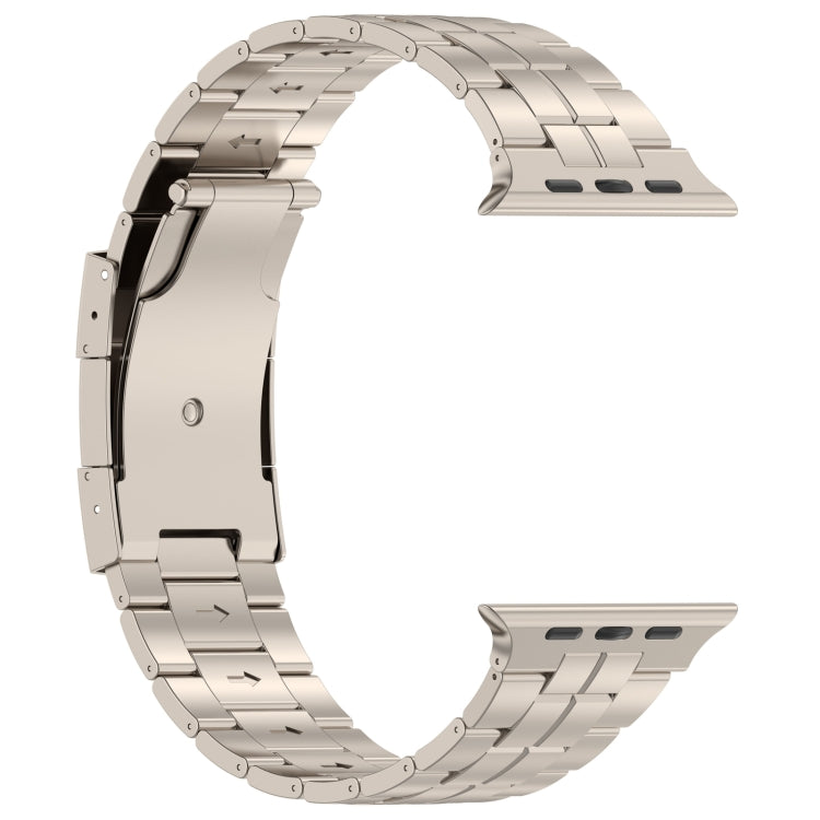 For Apple Watch 38mm Tortoise Buckle Titanium Steel Watch Band(Starlight) - Watch Bands by PMC TechLife | Online Shopping South Africa | PMC TechLife