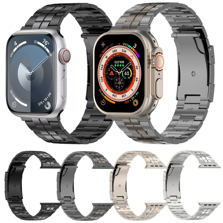 For Apple Watch 42mm Tortoise Buckle Titanium Steel Watch Band(Silver) - Watch Bands by PMC TechLife | Online Shopping South Africa | PMC TechLife
