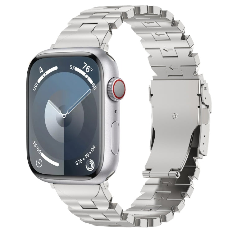 For Apple Watch Series 4 44mm Butterfly Type Titanium Steel Watch Band(Silver) - Watch Bands by PMC TechLife | Online Shopping South Africa | PMC TechLife