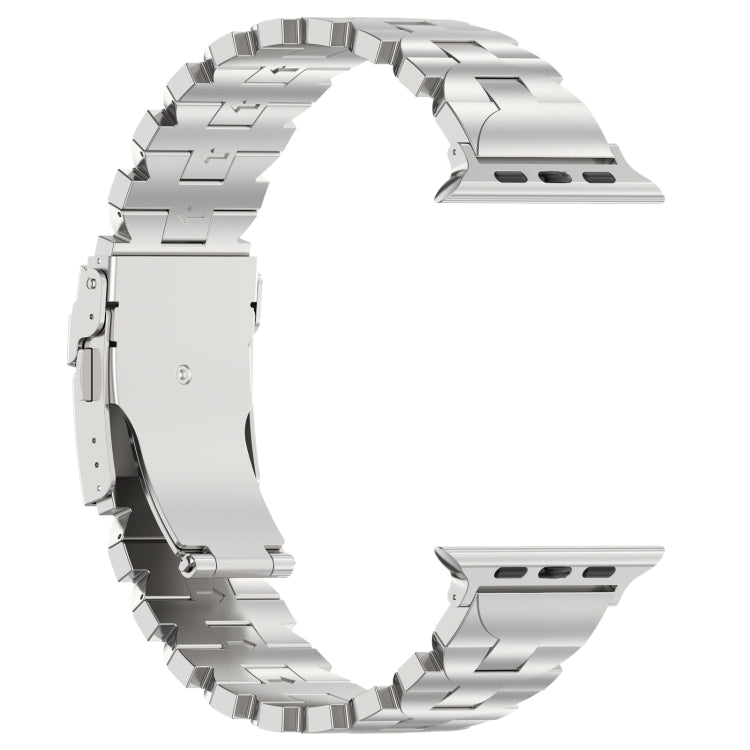 For Apple Watch Series 4 44mm Butterfly Type Titanium Steel Watch Band(Silver) - Watch Bands by PMC Jewellery | Online Shopping South Africa | PMC Jewellery