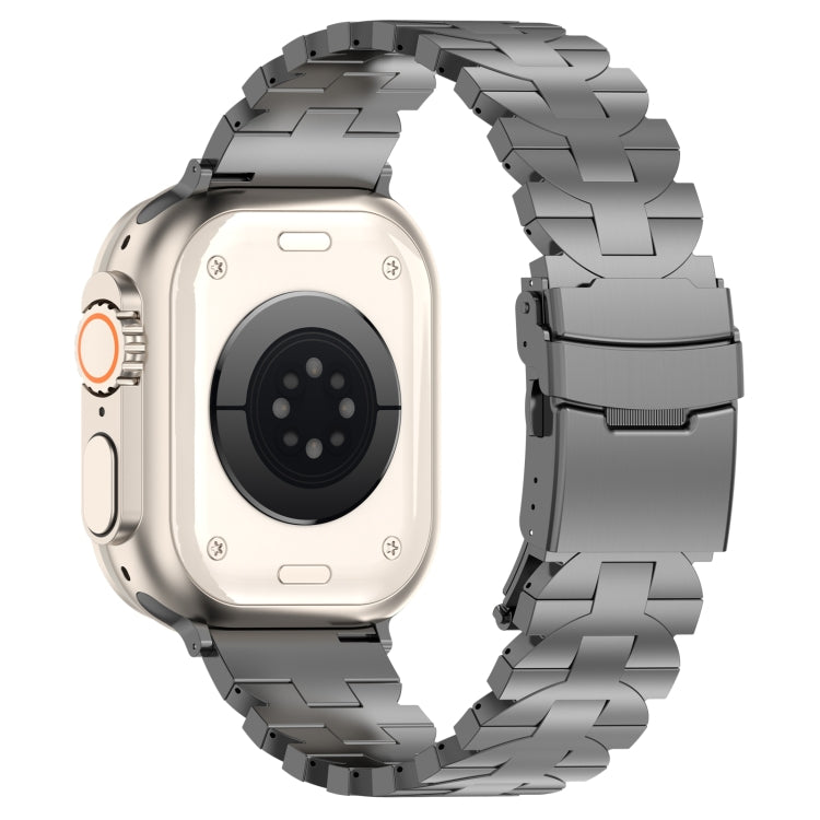 For Apple Watch Series 2 38mm Butterfly Type Titanium Steel Watch Band(Grey) - Watch Bands by PMC TechLife | Online Shopping South Africa | PMC TechLife
