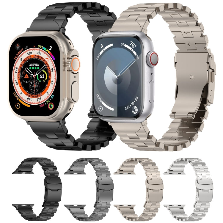 For Apple Watch 38mm Butterfly Type Titanium Steel Watch Band(Grey) - Watch Bands by PMC Jewellery | Online Shopping South Africa | PMC Jewellery