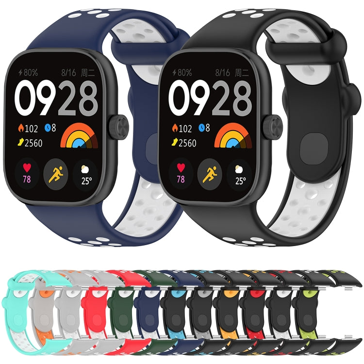 For Redmi Watch 4 Two Color Silicone Sports Watch Band(Grey White) - Watch Bands by PMC TechLife | Online Shopping South Africa | PMC TechLife