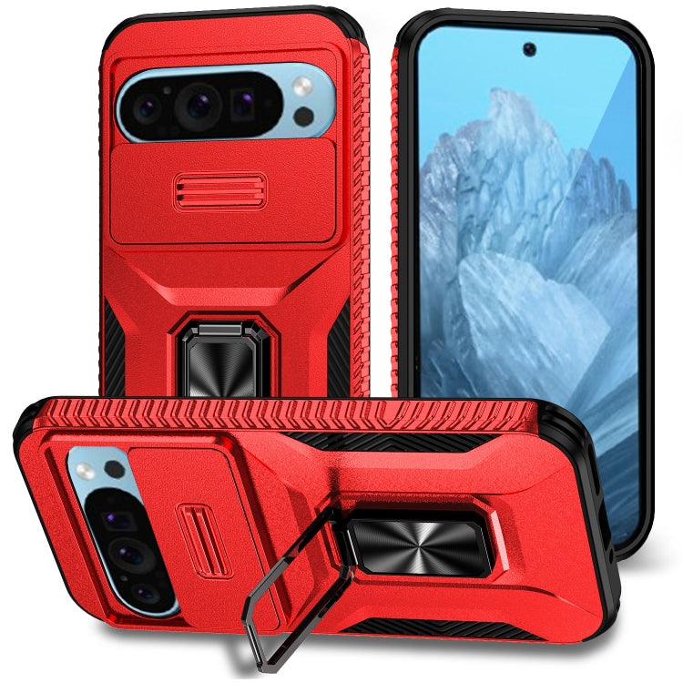 For Google Pixel 9 / Pixel 9 Pro Sliding Camshield Holder Phone Case(Red) - Google Cases by PMC TechLife | Online Shopping South Africa | PMC TechLife | Buy Now Pay Later Mobicred