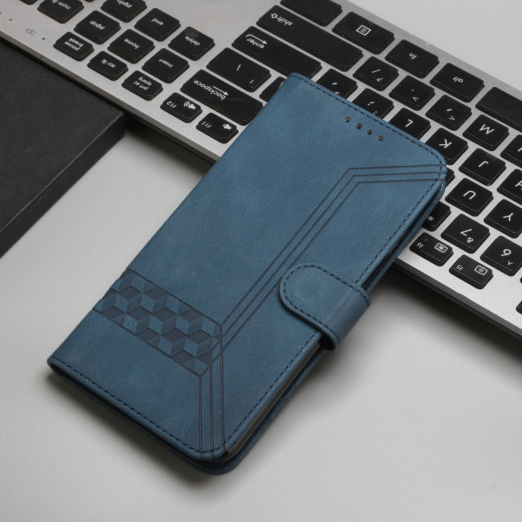 For Google Pixel 9 Cubic Skin Feel Flip Leather Phone Case(Blue) - Google Cases by PMC TechLife | Online Shopping South Africa | PMC TechLife | Buy Now Pay Later Mobicred