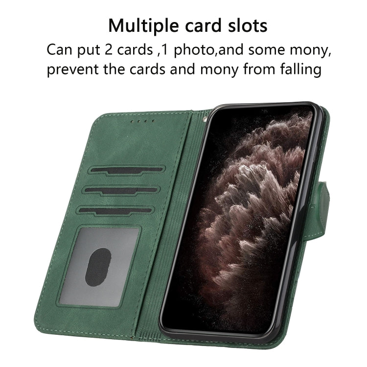 For Google Pixel 9 Cubic Skin Feel Flip Leather Phone Case(Green) - free shipping - PMC TechLife - Order now!
