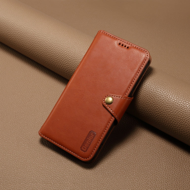 For iPhone 16 Pro Denior Cowhide Texture Wallet Style Leather Phone Case(Brown) - free shipping - PMC Jewellery - Order now!