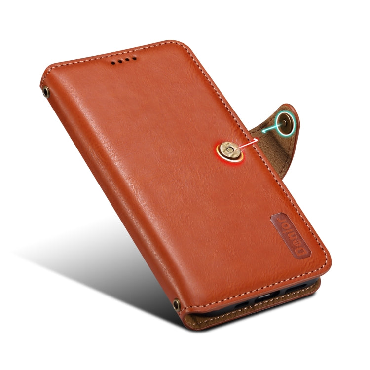 For iPhone 16 Pro Denior Cowhide Texture Wallet Style Leather Phone Case(Brown) - free shipping - PMC Jewellery - Order now!