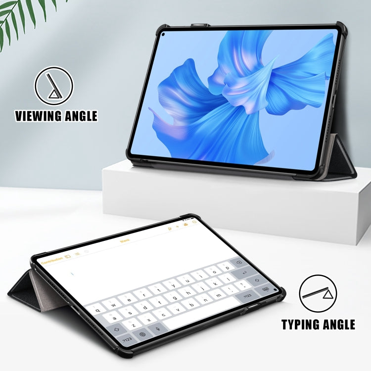 For Huawei MatePad Pro 11 2024 / 2022 Custer Pure Color 3-Fold Smart Leather Tablet Case(Black) - Huawei by PMC Jewellery | Online Shopping South Africa | PMC Jewellery | Buy Now Pay Later Mobicred