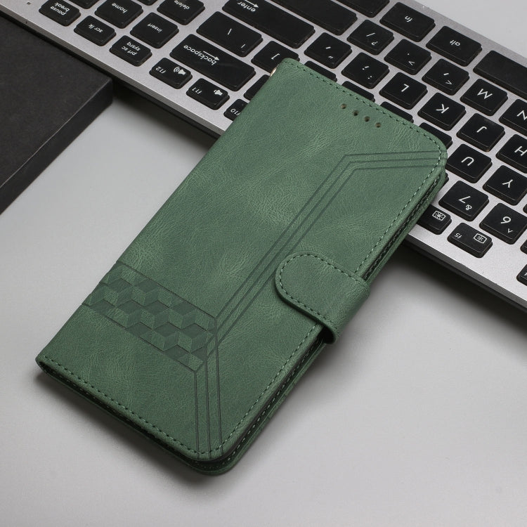 For Xiaomi Redmi K70 Cubic Skin Feel Flip Leather Phone Case(Green) - Xiaomi Cases by PMC Jewellery | Online Shopping South Africa | PMC Jewellery | Buy Now Pay Later Mobicred