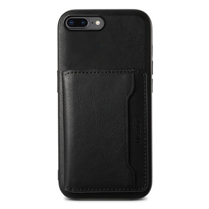 For iPhone 8 Plus/7 Plus Denior Cowhide Texture Leather MagSafe Detachable Wallet Phone Case(Black) - More iPhone Cases by Denior | Online Shopping South Africa | PMC Jewellery | Buy Now Pay Later Mobicred