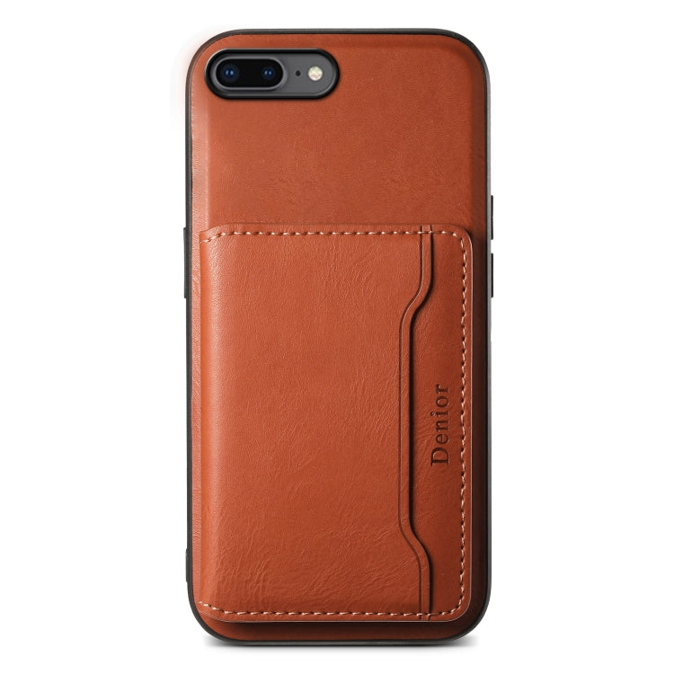 For iPhone 8 Plus/7 Plus Denior Cowhide Texture Leather MagSafe Detachable Wallet Phone Case(Brown) - free shipping - PMC Jewellery - Order now!