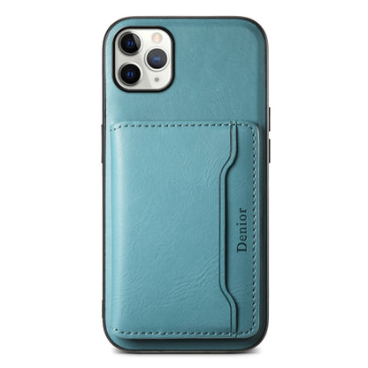 For iPhone 11 Pro Max Denior Cowhide Texture Leather MagSafe Detachable Wallet Phone Case(Blue) - iPhone 11 Pro Max Cases by Denior | Online Shopping South Africa | PMC Jewellery | Buy Now Pay Later Mobicred