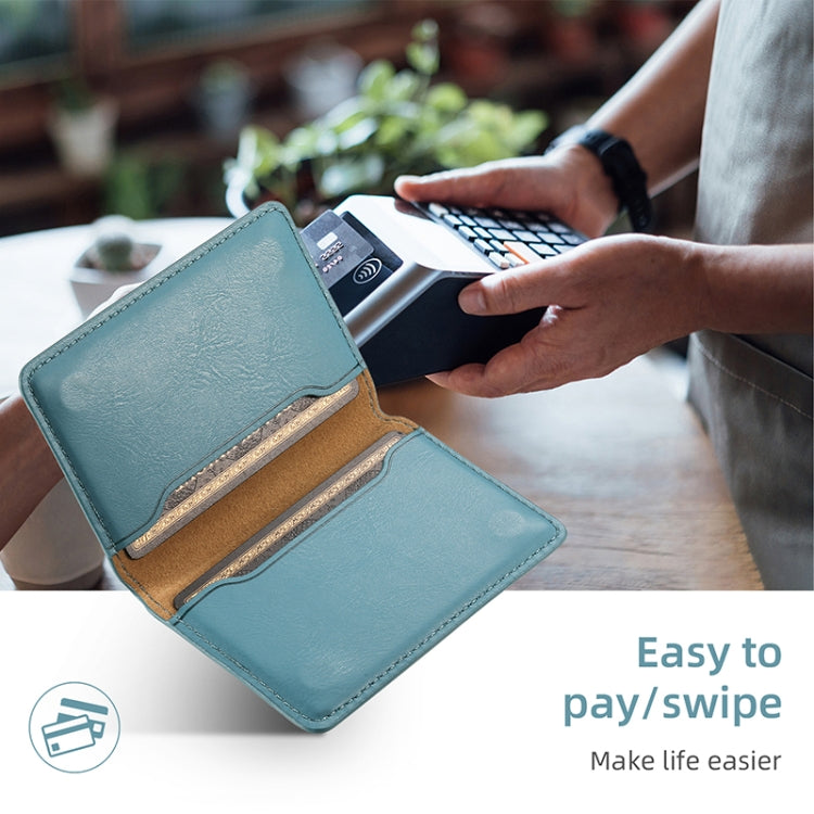 For iPhone 16 Denior Cowhide Texture Leather MagSafe Detachable Wallet Phone Case(Blue) - iPhone 16 Cases by Denior | Online Shopping South Africa | PMC TechLife | Buy Now Pay Later Mobicred