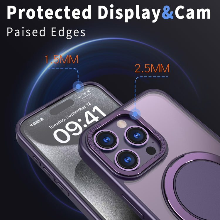 For iPhone 11 Pro 360-degree Rotating MagSafe Magnetic Holder Phone Case(Purple) - iPhone 11 Pro Cases by PMC TechLife | Online Shopping South Africa | PMC TechLife