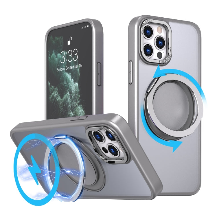 For iPhone 11 Pro Max 360-degree Rotating MagSafe Magnetic Holder Phone Case(Titanium Grey) - iPhone 11 Pro Max Cases by PMC Jewellery | Online Shopping South Africa | PMC Jewellery