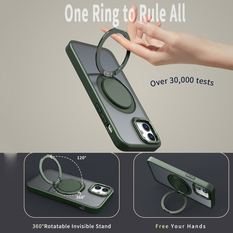 For iPhone 12 360-degree Rotating MagSafe Magnetic Holder Phone Case(Green) - iPhone 12 / 12 Pro Cases by PMC Jewellery | Online Shopping South Africa | PMC Jewellery