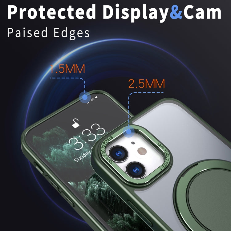 For iPhone 12 360-degree Rotating MagSafe Magnetic Holder Phone Case(Green) - iPhone 12 / 12 Pro Cases by PMC TechLife | Online Shopping South Africa | PMC TechLife | Buy Now Pay Later Mobicred